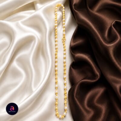 Traditional Gold Finish Pearl Chain 18 inches