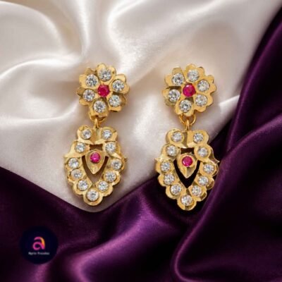 Impon Floral Stone Drop Earrings