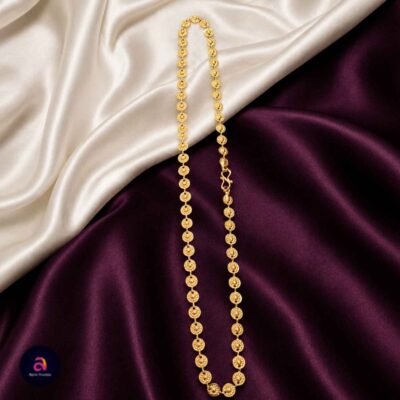 👑 Royal Gold Beaded Motif Chain 18 inch