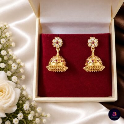 Royal Ruby Stone Jhumka Earrings