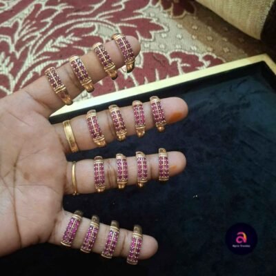 impon ruby red stone ring 1pc