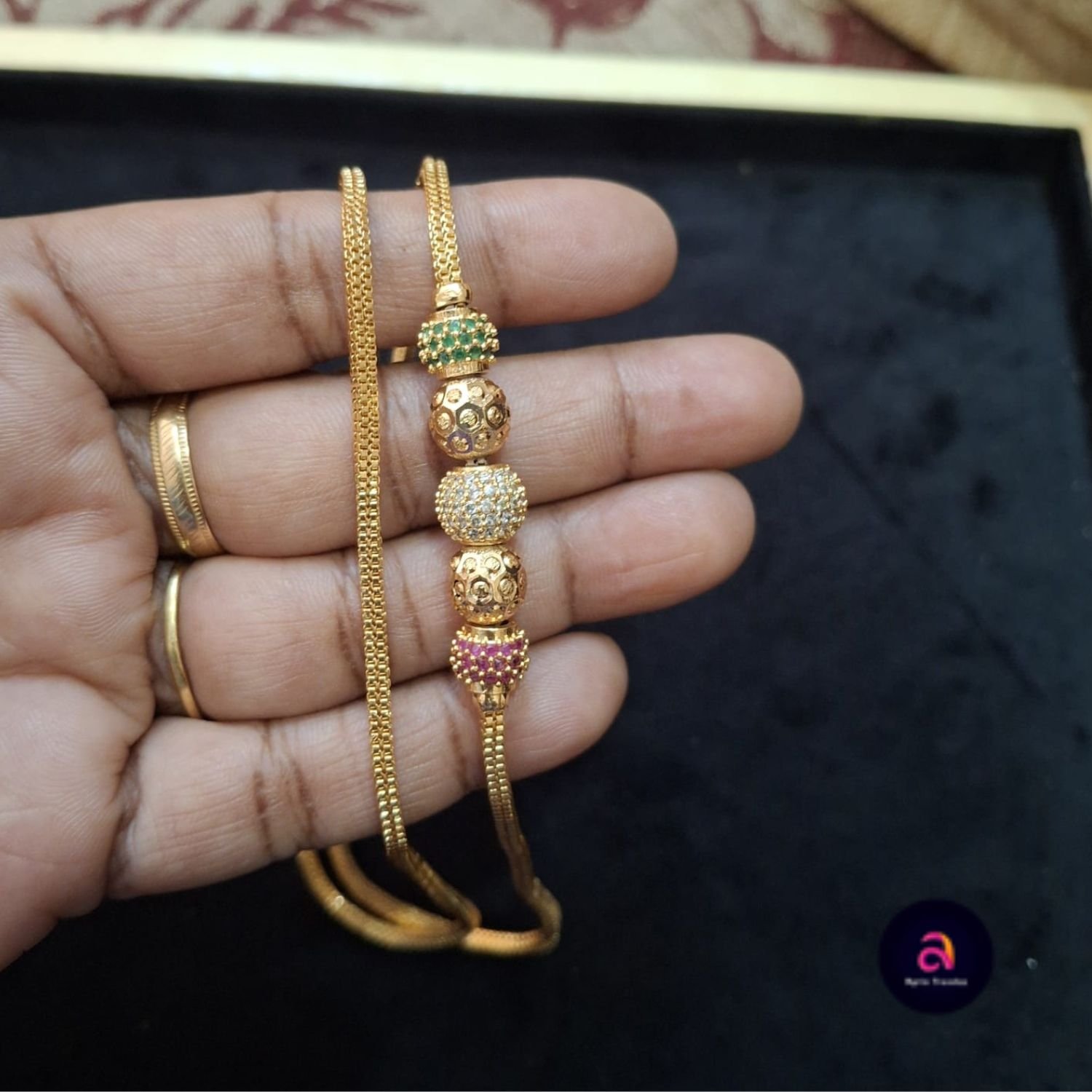 stone balls mugappu chain 24 inch