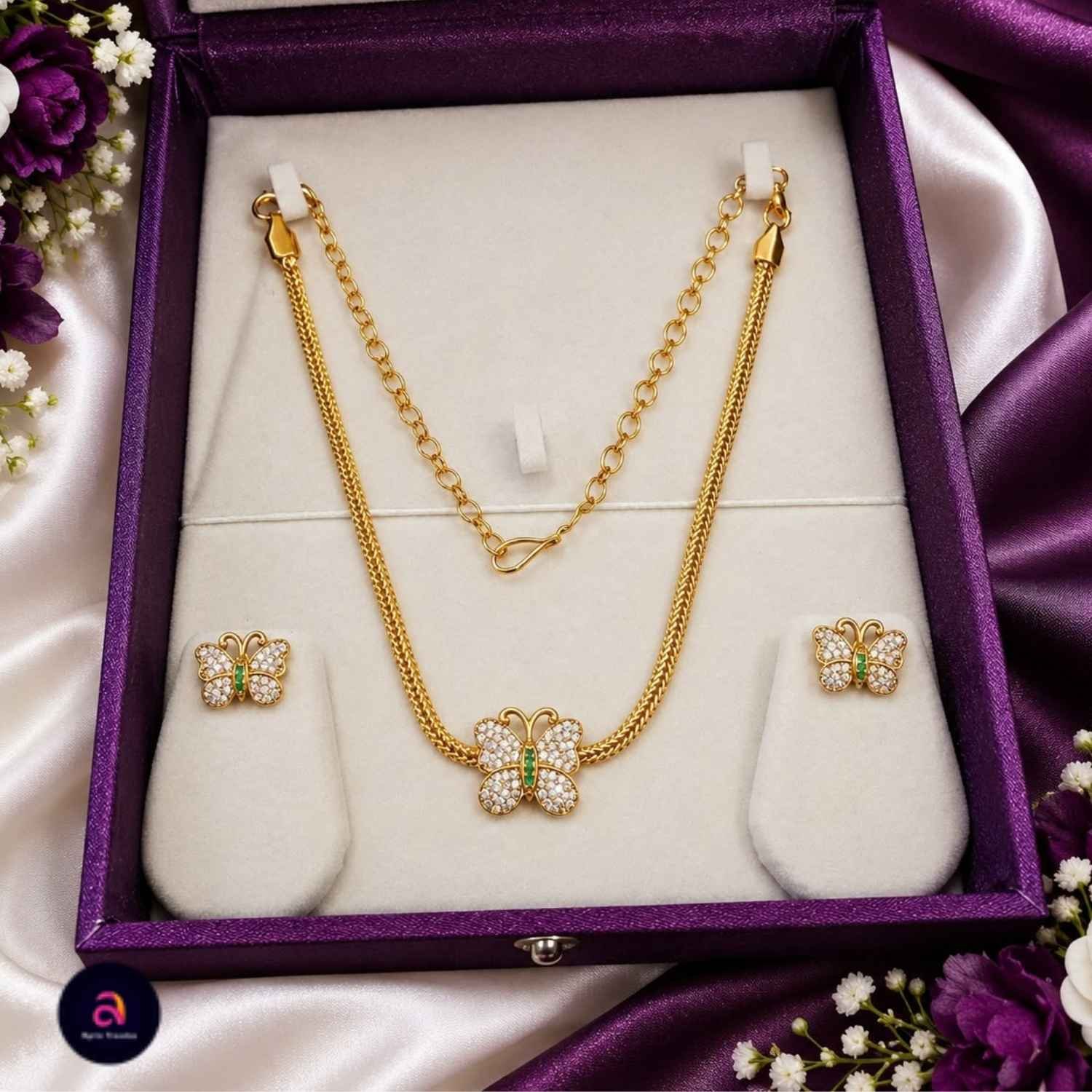 butterfly necklace set