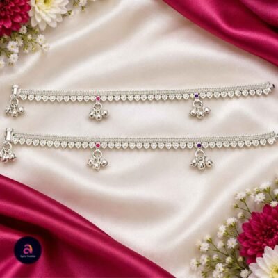 silver womens anklet (kolusu) -2