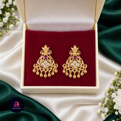 ruby stone earing