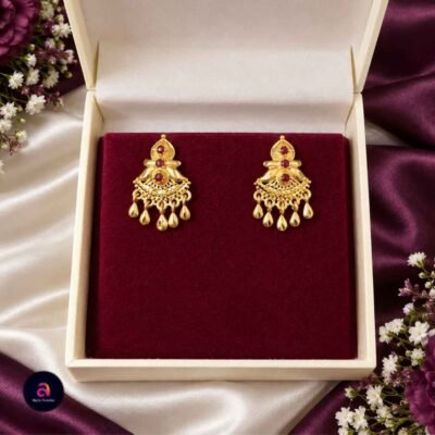 red ruby stone drop earing