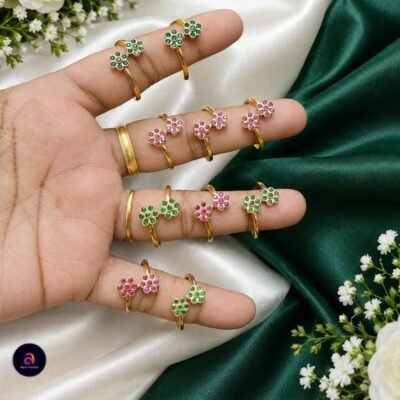 ruby stone flower ring 1pc