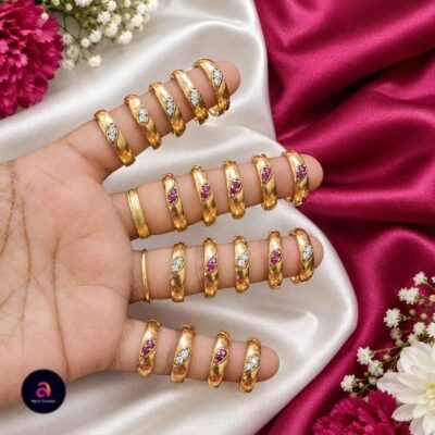 impon dotted stone ring 1pc