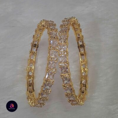 diamond white stone bangle